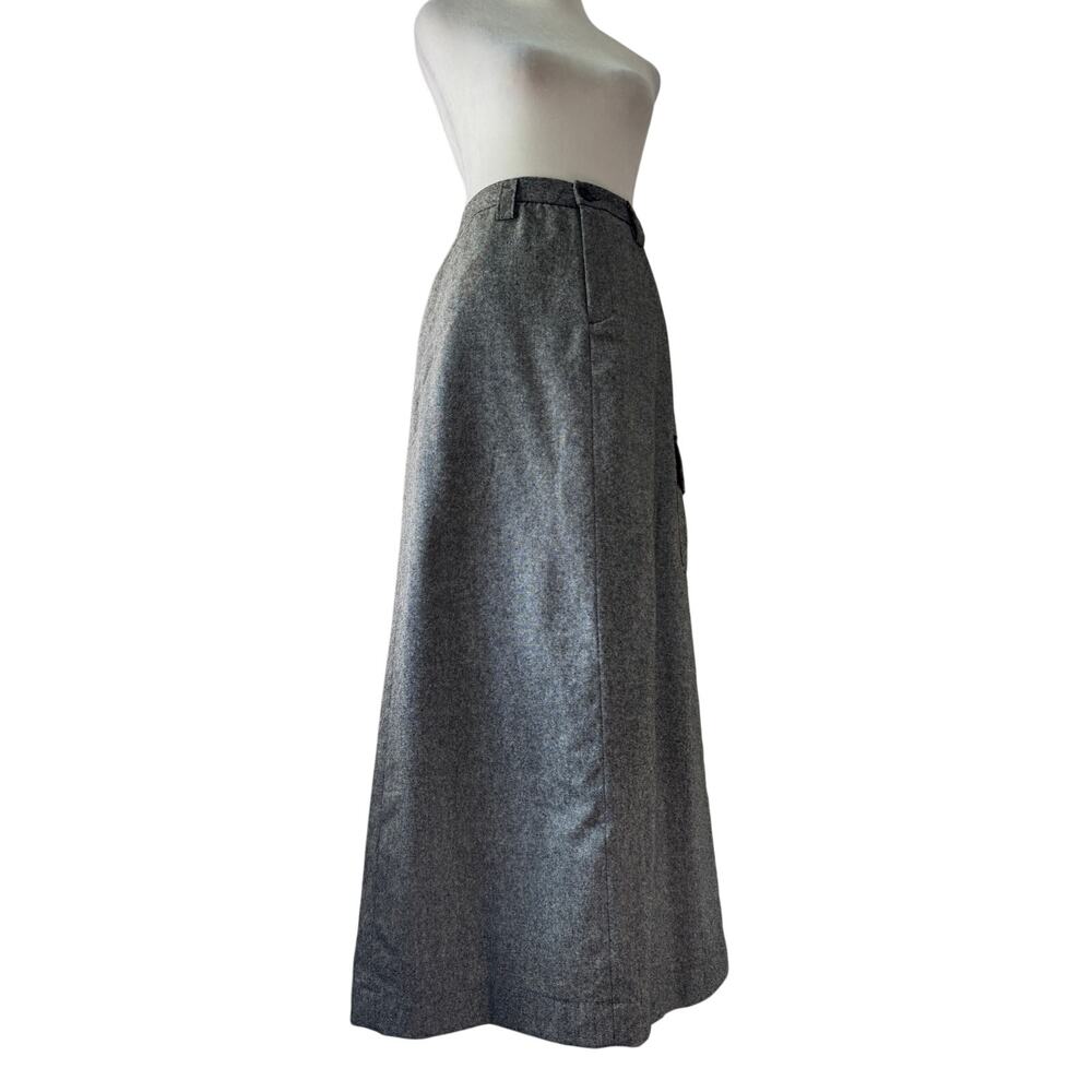 Vintage ‘99 Gap Gray Wool Blend Cargo Maxi Skirt